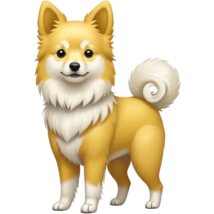Yellow and white Chinese native dog emoji