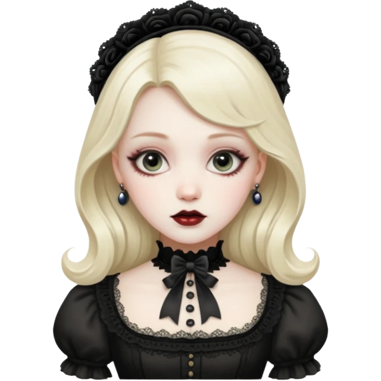 Lolita gothic Victorian vintage lady emoji