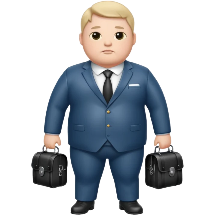 Man in a suit with bdsm gear, chubby white guy emoji