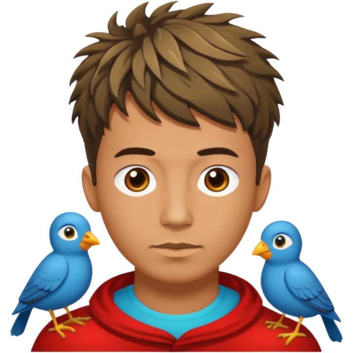 Man who has a Birds Nest haircut emoji