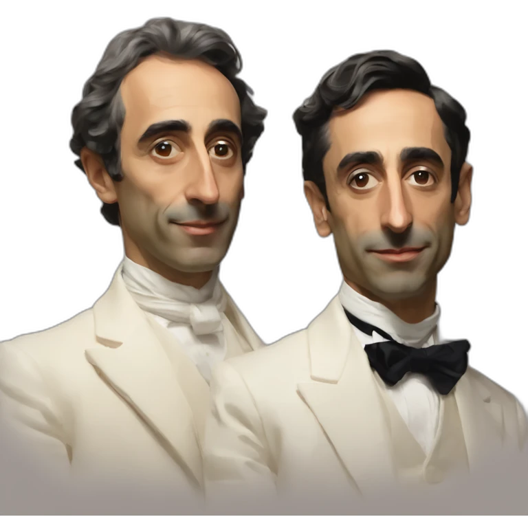 Eric Zemmour and JUL in style of sorolla emoji