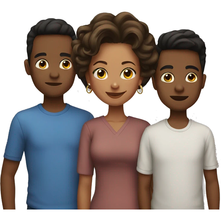 3 Boys and mom emoji