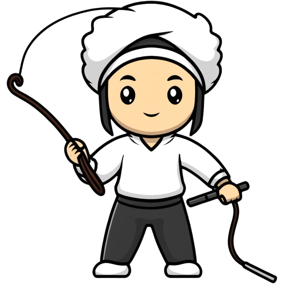 A person whipping a whip emoji