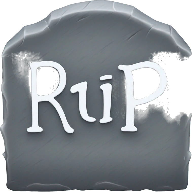 Tombstone that says RIP Monday emoji