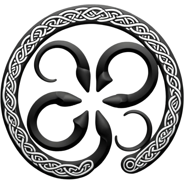 Celtic Triskelion black and white symbol emoji