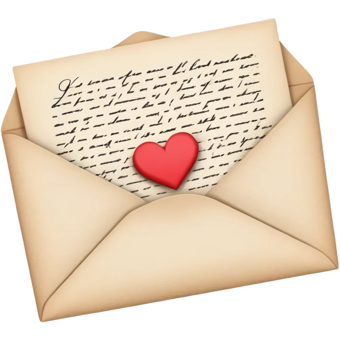 carta de papel mensagem de amor  emoji