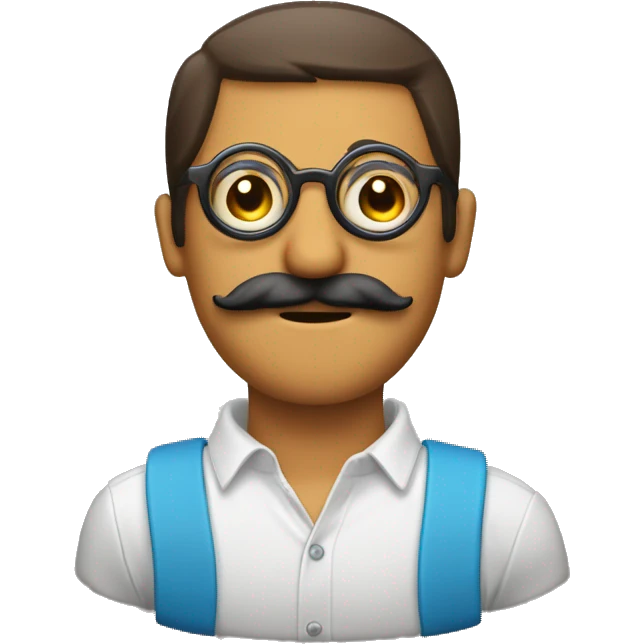 Tambourine with no skin played by the moustache and glasses emoji man emoji