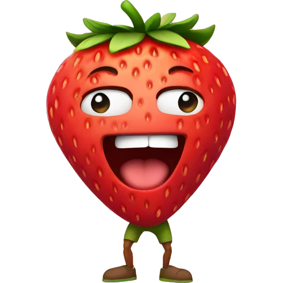 muscular strawberry  emoji