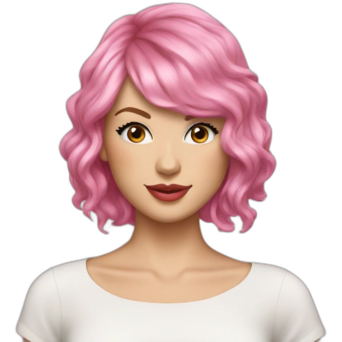 taylor swift with pink hair emoji