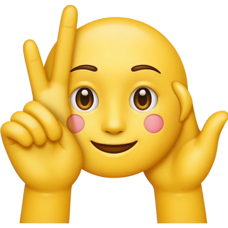 yellow emoji ios style hand making an 'L' shape with his thumb and first finger extended while the others not emoji