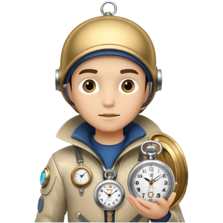 future Explorer with futuristic pocket watch emoji