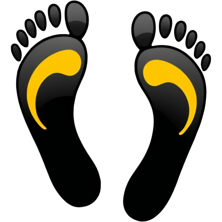 A pair of footprints with a prohibited symbol and text that reads "NO FEET" over them. emoji
