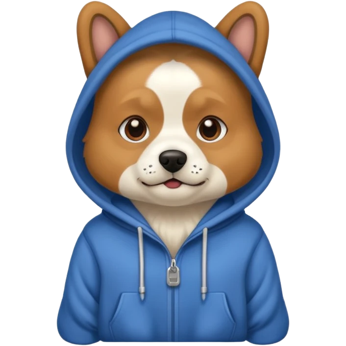 Dog wearing a hoodie  emoji