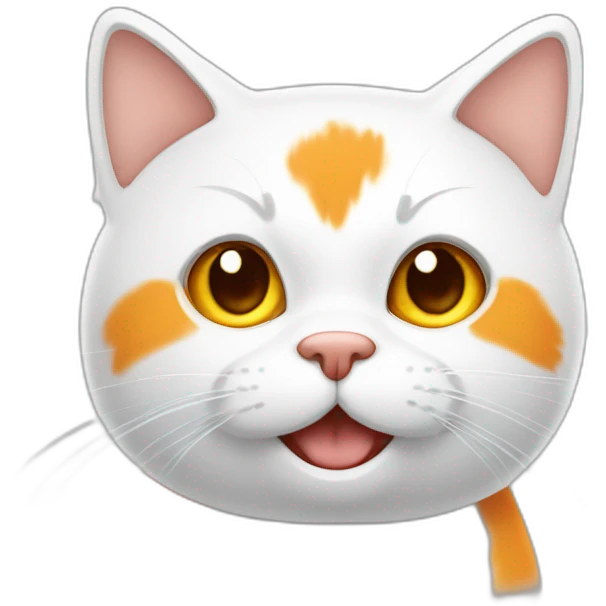 gato gordo branco com laranja emoji
