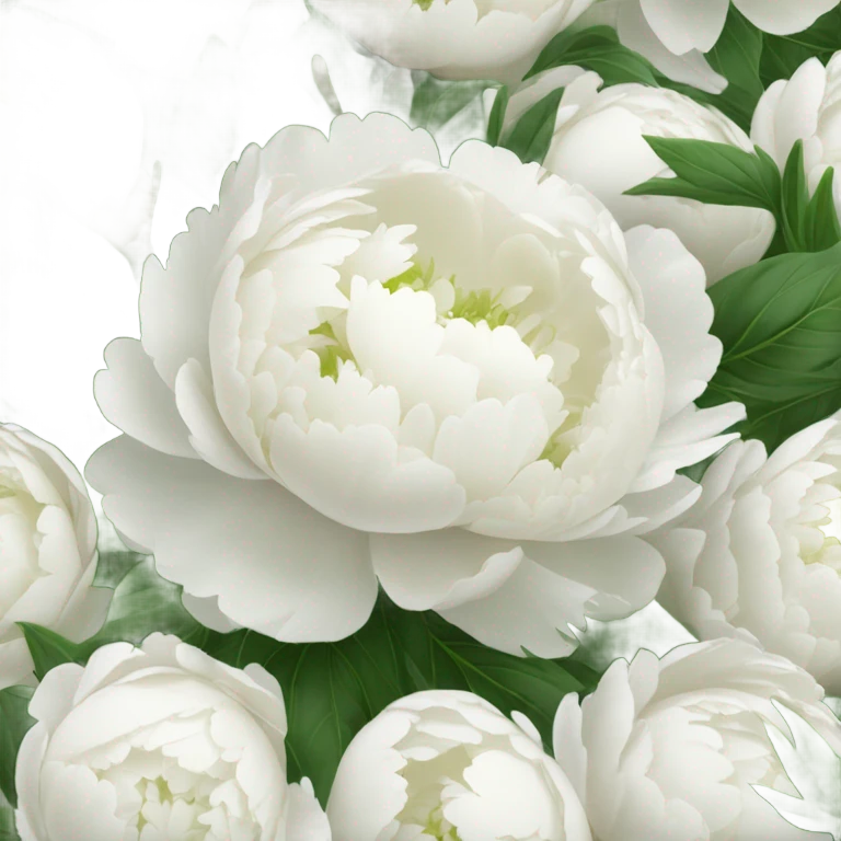 Bouquet of white peonies emoji