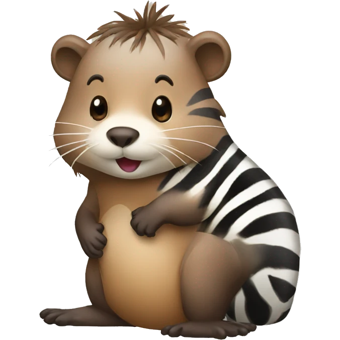 beaver with zebra emoji