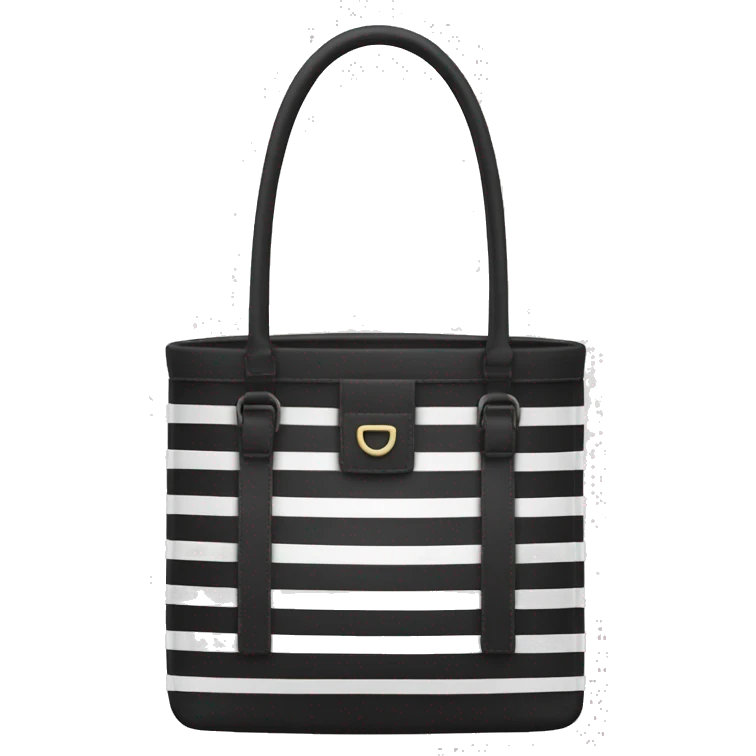 white and black striped bag emoji
