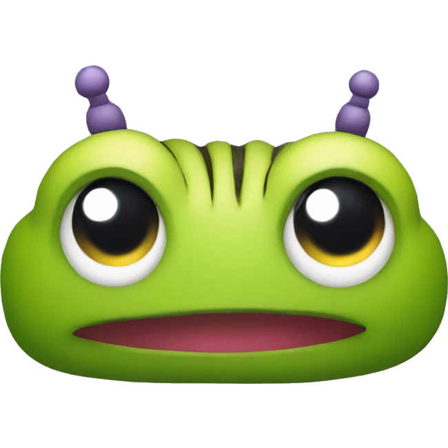 Caterpillar ios emoji with a ios crown emoji on his head emoji