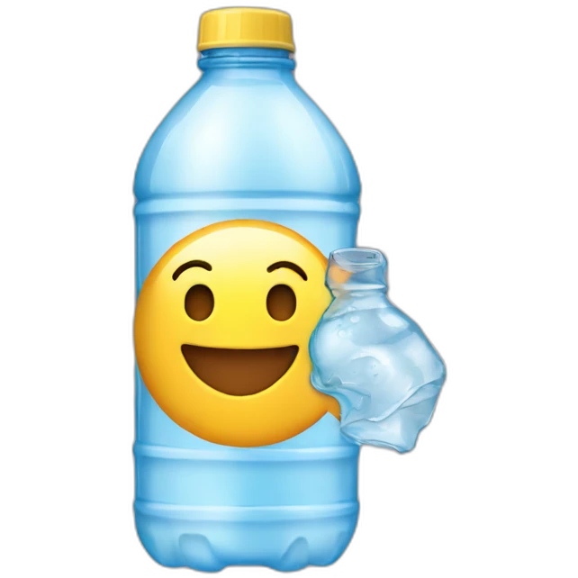 water bottle with stickers emoji