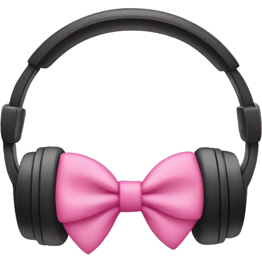 Headphones with little pink bows emoji