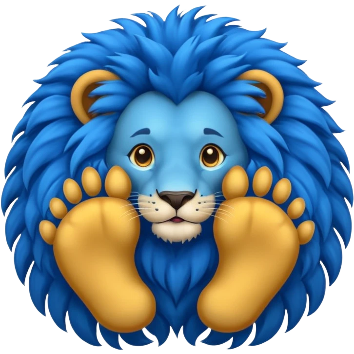 Lion feet with blue colour emoji