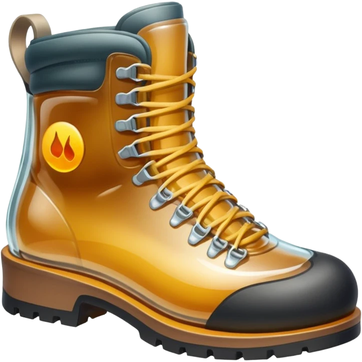 Clear Glass hiking boot that shines  emoji