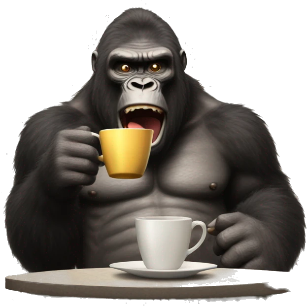 king kong drinking tea  emoji