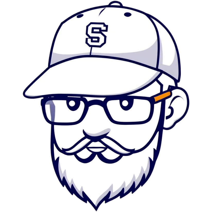adventurer with beard, glasses and backwards baseball cap emoji