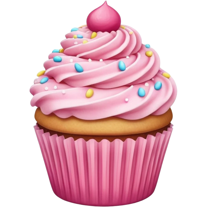 Cupcake with pink icing emoji