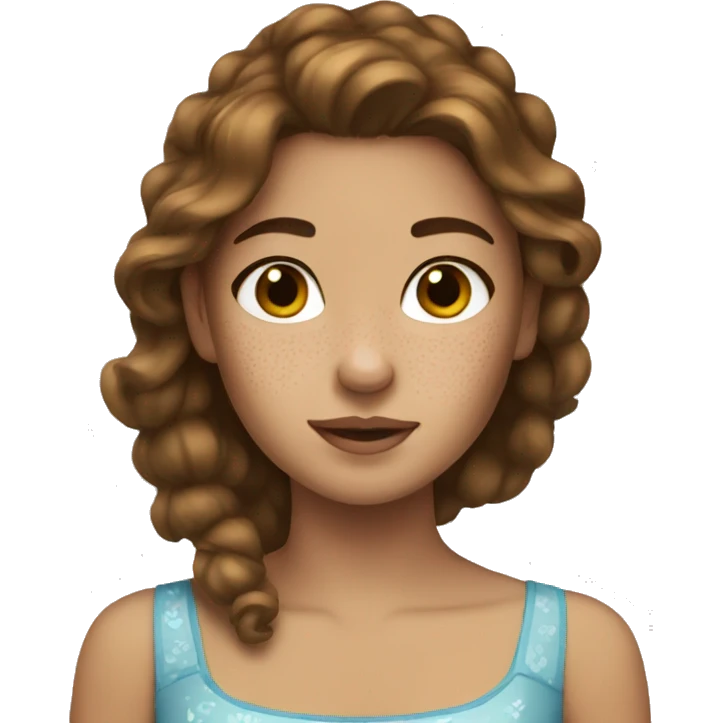 Princess with brown hair and freckles emoji
