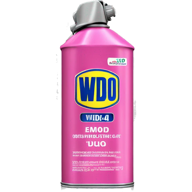 Realistic metallic pink oil can of WD40 isolated.  emoji