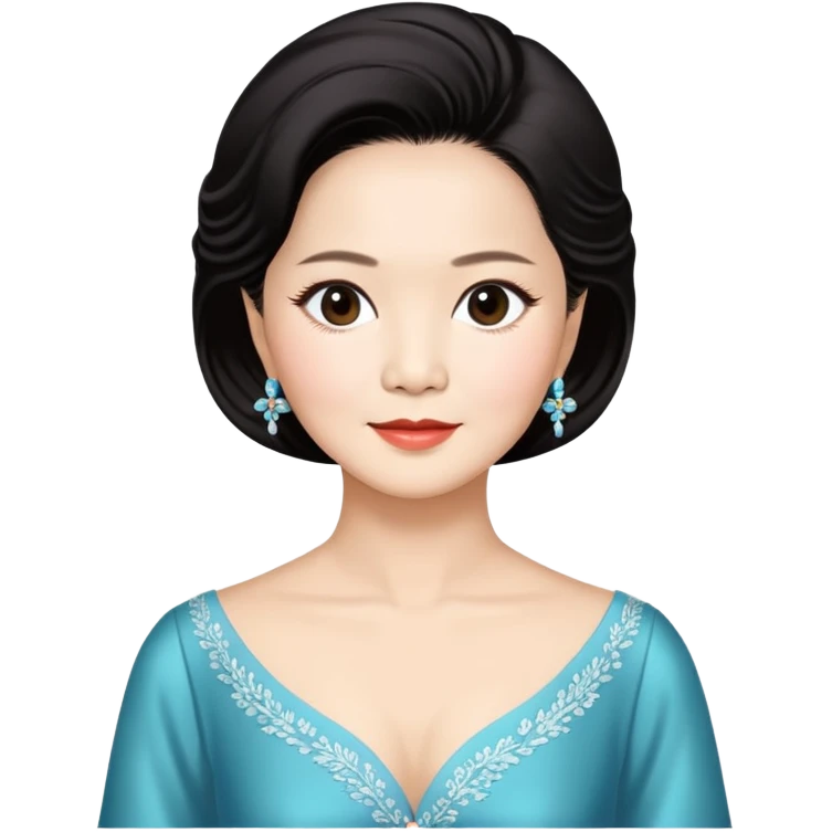 Teresa Teng famous Chinese singer with classic hairstyle, chest up portrait emoji