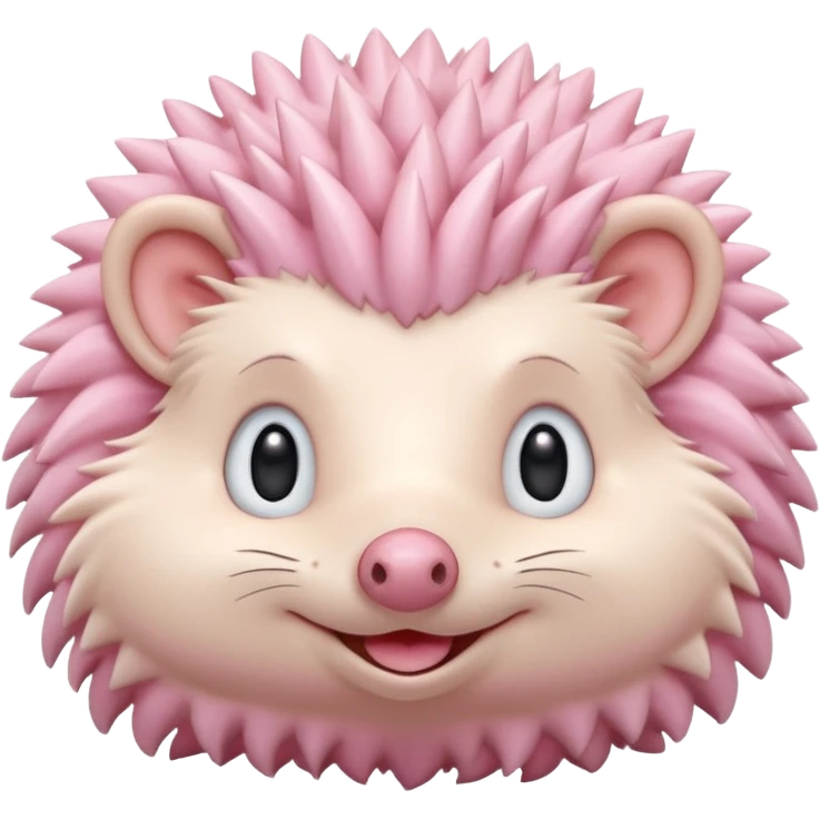pastel pink hedgehog smiling emoji