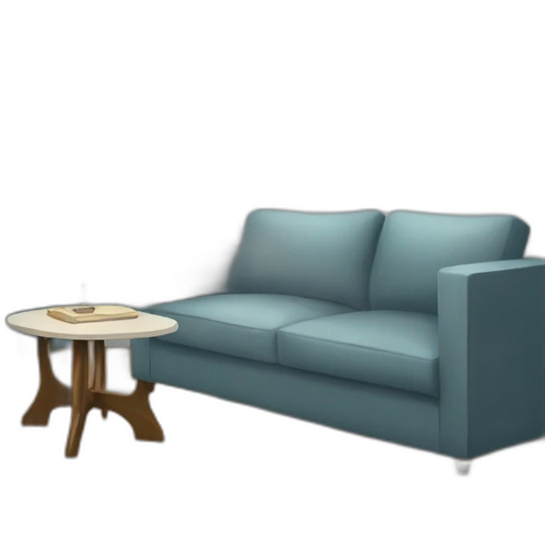 apartment living room with floor lamp on emoji