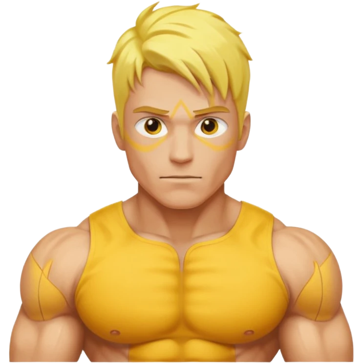 Male core muscles yellow default skin and hair emoji