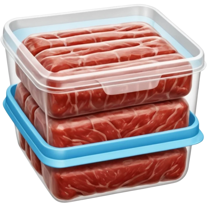 A 3D cartoon pack of minced meat wrapped in transparent plastic, supermarket-style packaging, Memoji-style. emoji