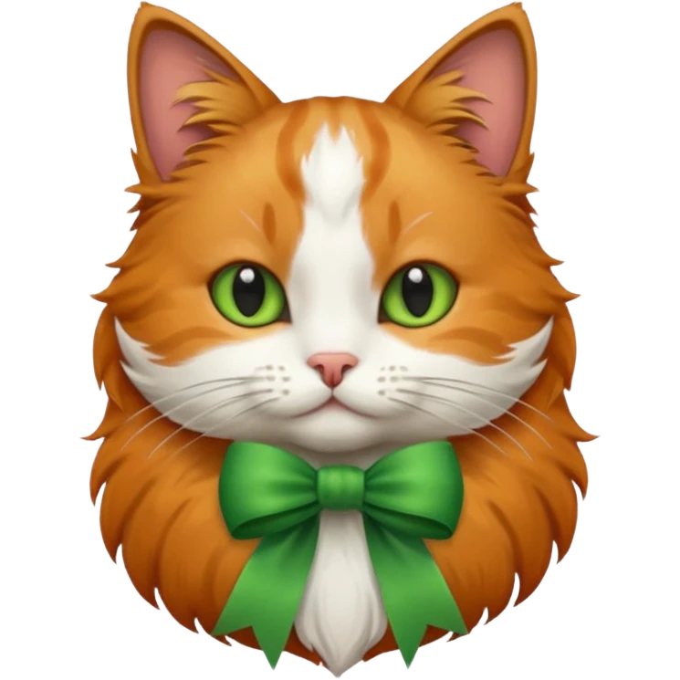 cat with green ribbon emoji