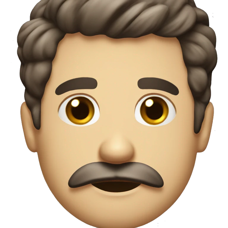 I want a men with comma hairstyle and short beard thick moustache  emoji