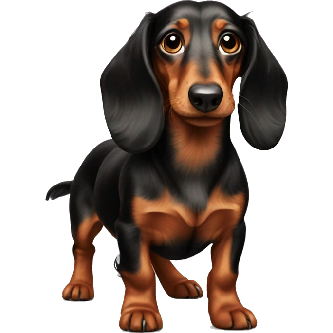 Realistic long hair dachshund   emoji