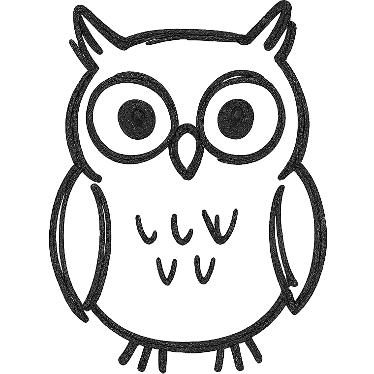 white owl, minimal icon emoji
