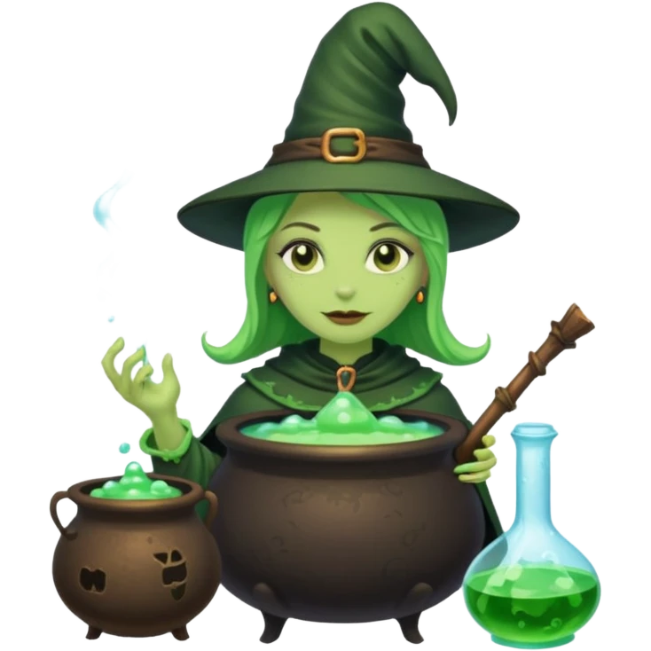 green witch cooking potion emoji