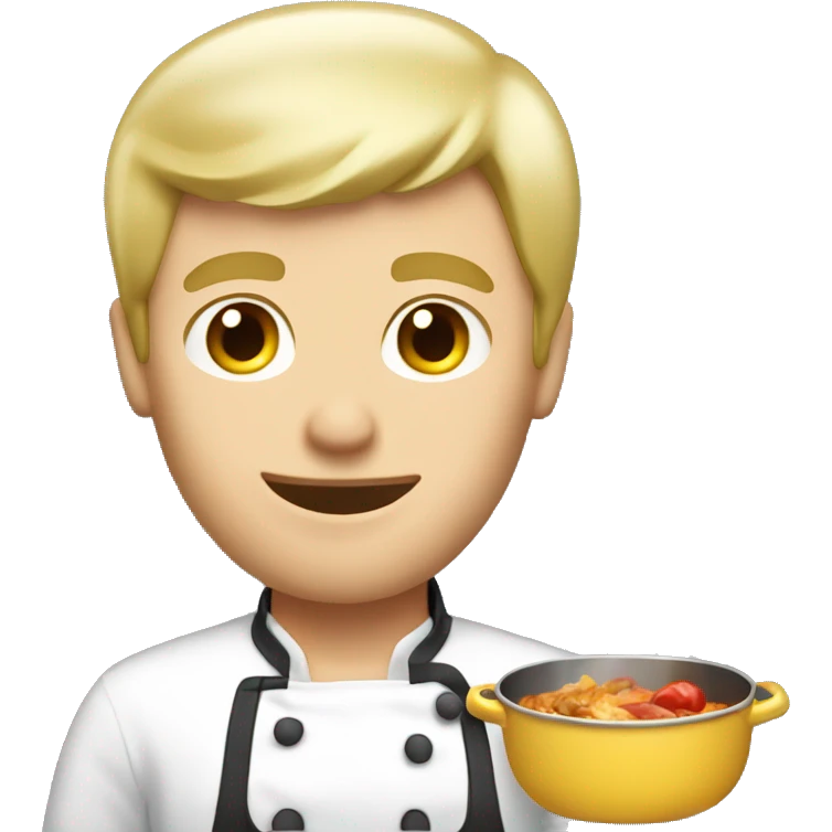 Blonde Caucasian man cooking food  emoji