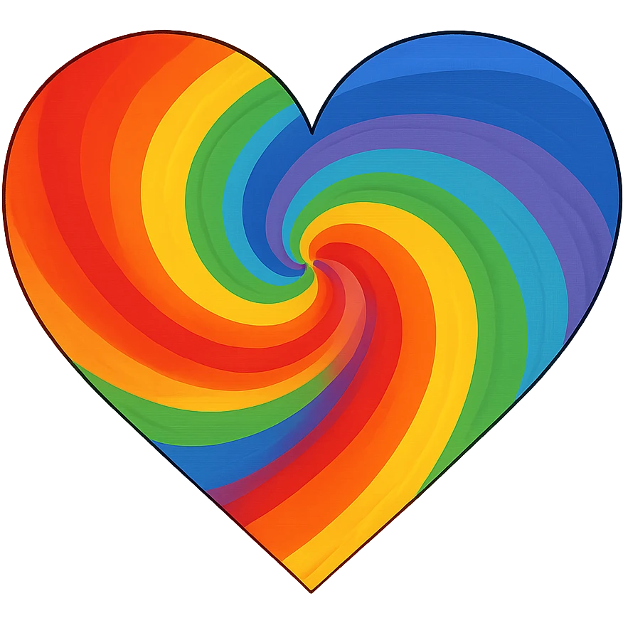 heart with a rainbow swirl emoji