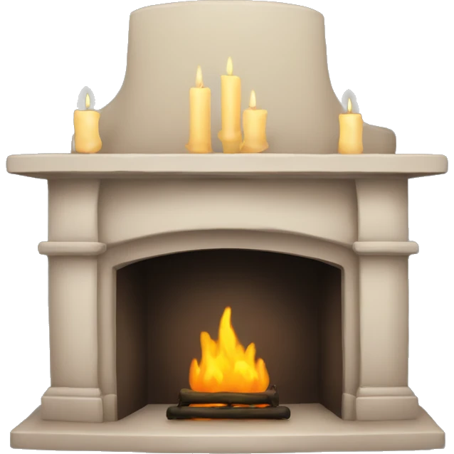 fireplace with candlesticks on top emoji