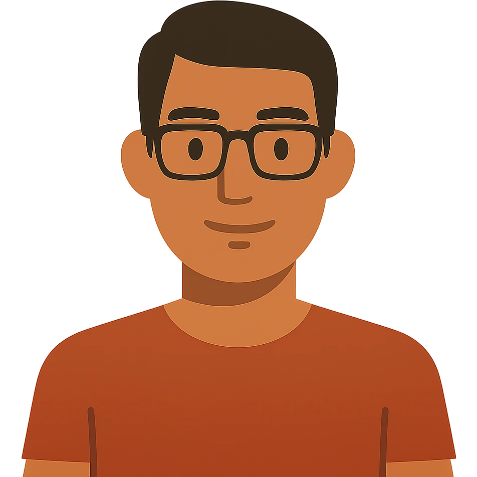 flat design style tan skin man with square glasses emoji