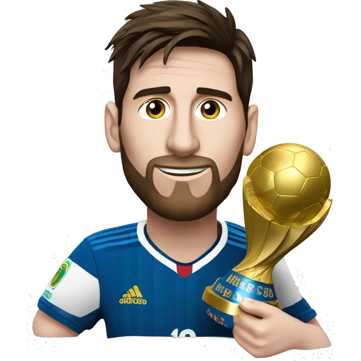 messi con la copa del mundo emoji