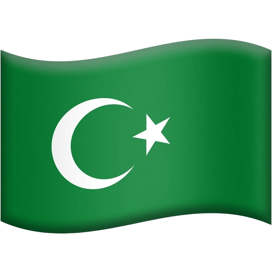 Ottoman Empire green flag with three moon emoji