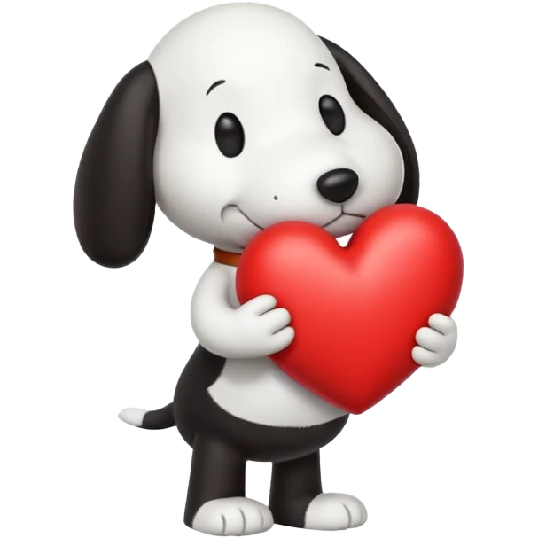Snoopy holding heart  emoji