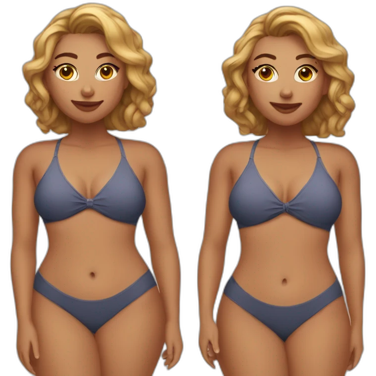 Slim-Thicc caucasian woman swimsuit posing emoji