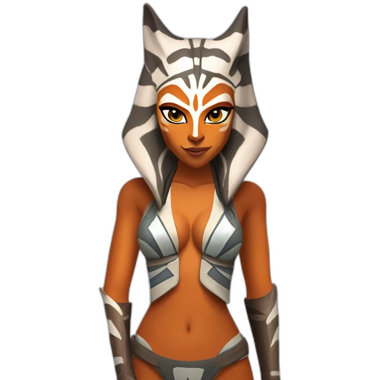 Sexy Ahsoka Tano (portrait, front facing) bikini (small horns) (clone wars season 7) emoji